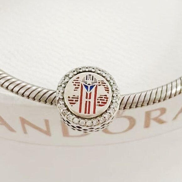 Pandora Puerto Rico Bead Charm ALE S925 Sterling Silver - Picture 1 of 3
